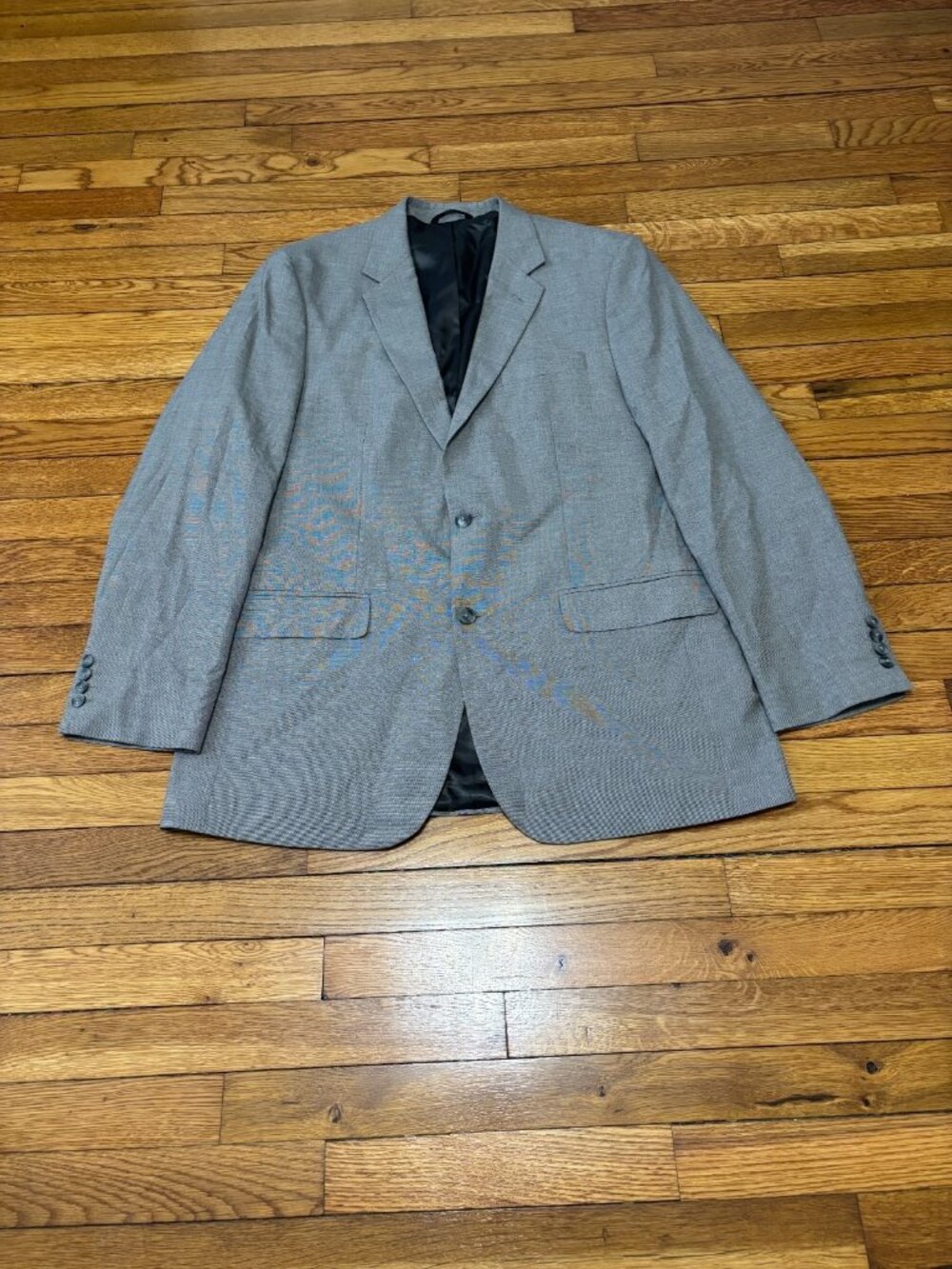 Apt. 9 Men's Blazer Jacket Size 44L Gray Modern Fit Rayon 2 Button Sport Coat